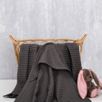 Полотенце уголок вафельное Крошка Я "Boho" 120х120 см, цвет светло-серый, 100%хлопок, 290 г/м2