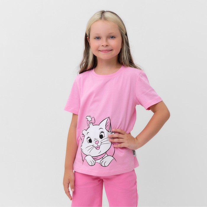 Футболка для девочки Disney &laquo;Мари&raquo;, рост 122-128 (34), цвет розовый