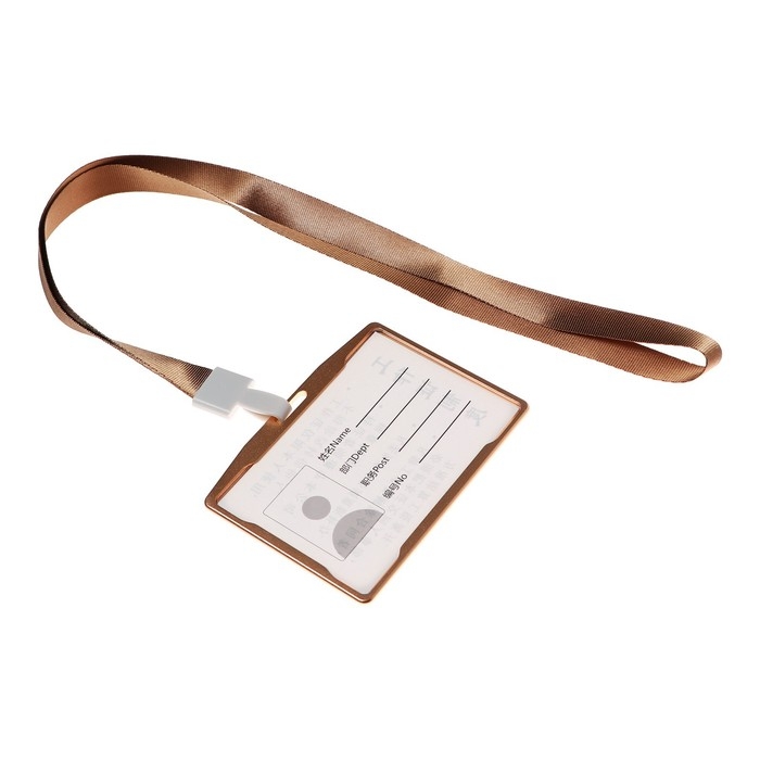Бейдж-карман горизонтальный (внешний 105 х 78мм), внутренний 97 х 66 мм, металл, золото, лента 40см Бейдж-карман горизонтальный (внешний 105 х 78мм), внутренний 97 х 66 мм, металл, золото, лента 40см