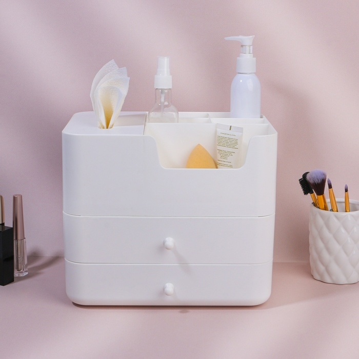 Органайзер для хранения, многоуровневый, 2 ящика, 26 &times; 20,7 &times; 21,8 см, цвет белый