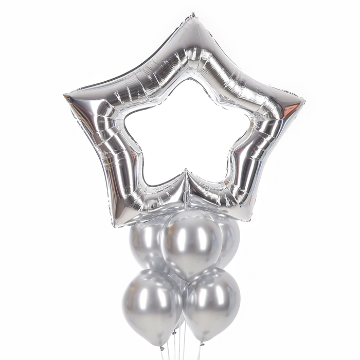 Набор шаров «Серебряная звезда», латекс, фольга, 7 шт. Набор шаров «Серебряная звезда», латекс, фольга, 7 шт.