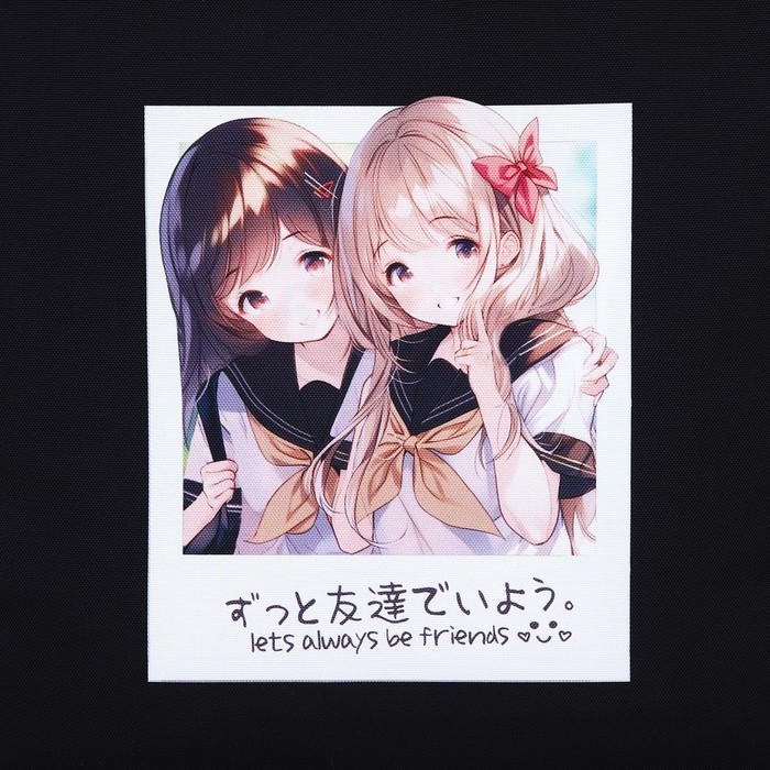 Шопер Friends, аниме, 35х0.5х40 см, отдел без молнии, без подклада, чёрный Шопер Friends, аниме, 35х0.5х40 см, отдел без молнии, без подклада, чёрный