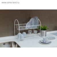 Сушилка для посуды 2-х ярусная &laquo;Люкс&raquo;, 40&times;24&times;35 см, цвет белый