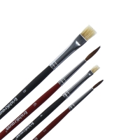 Набор кистей, микс, 4 штуки, Erich Krause. Состав: "Пони" круглые № 2 и № 6, щетина плоская № 4 и № 8, в блистере