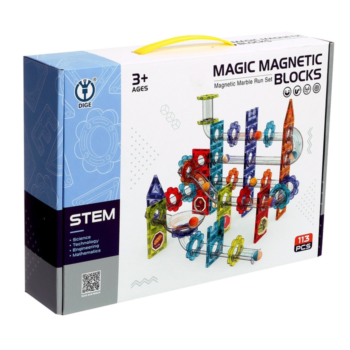 Конструктор магнитный &laquo;Марблс&raquo;, 113 деталей