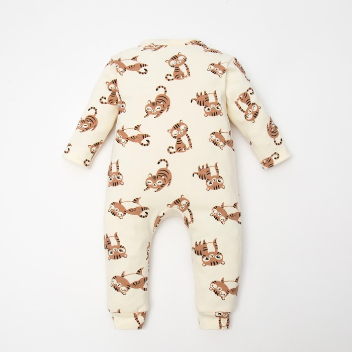 Комбинезон в набивку Крошка Я "Тигруля", рост 74-80 см, бежевый