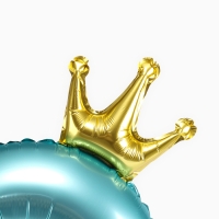 Шар фольгированный 42" &laquo;Цифра 8 с короной&raquo; на подставке, цвет голубой