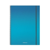 Тетрадь А4 на спирали, 80 листов в клетку, ErichKrause Ice Metallic, пластиковая обложка, на резинке, блок офсет 100% белизна, МИКС