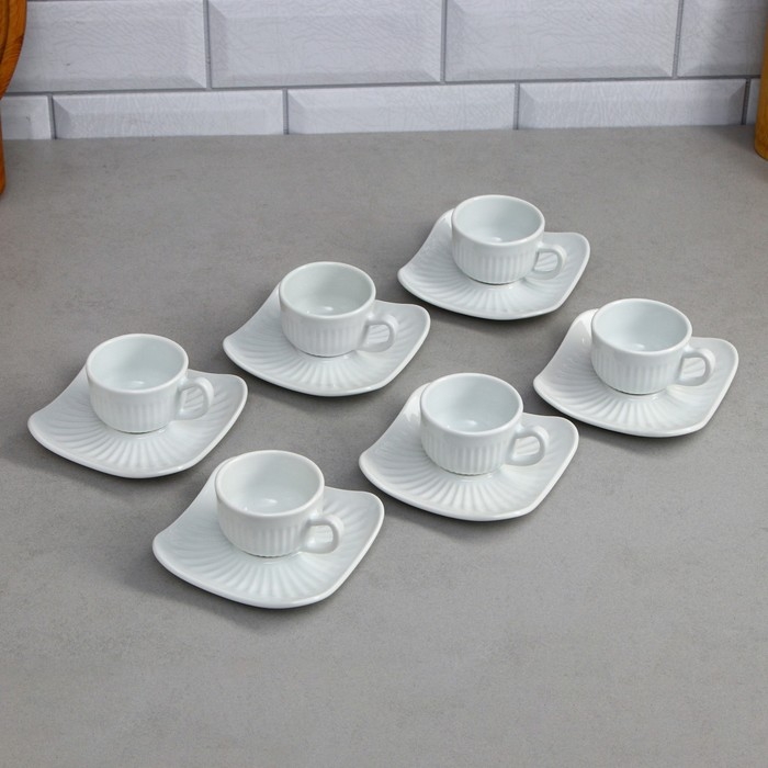 Кофейный сервиз Laren, 12 предметов, 6 чашек 85 мл, фарфор, Иран Кофейный сервиз Laren, 12 предметов, 6 чашек 85 мл, фарфор, Иран