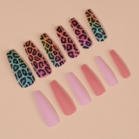 Накладные ногти &laquo;Яркий леопард&raquo;, 12 шт, с клеевыми пластинами, форма балерина, разноцветные
