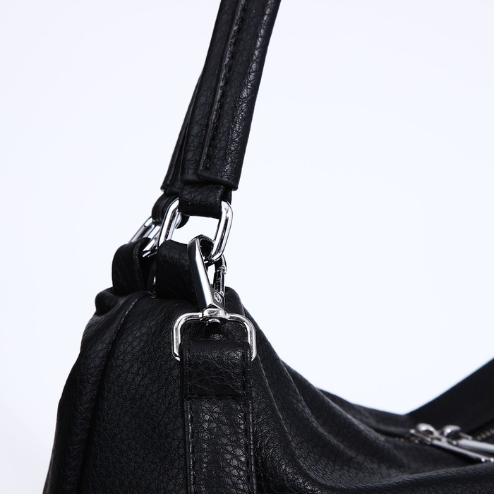 Сумка-тоут на молнии, 3 наружных кармана, цвет чёрный Сумка-тоут на молнии, 3 наружных кармана, цвет чёрный