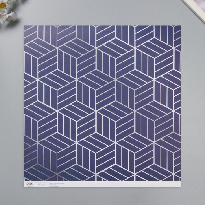 Бумага для скрапбукинга "3D геометрия" плотность 180 гр набор 5 шт 30,5х32 см