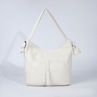 Сумка-тоут на молнии, 2 наружных кармана, цвет белый Сумка-тоут на молнии, 2 наружных кармана, цвет белый