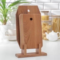 Нaбор досок разделочных нa подстaвке Премиум, 2 шт: 24&times;15 см, 30&times;19,5 см, мaссив букa