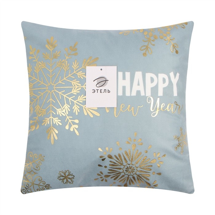 Чехол на подушку Этель "Снежинки" 40х40 см, 100% п/э, велюр