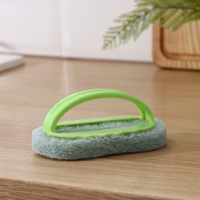 Щётка абразивная с ручкой Доляна, 15&times;8 см, цвет МИКС