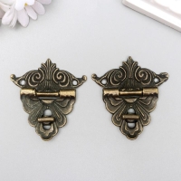 Замок для шкатулки металл "Узорная" набор 2 шт 4,8х4,5 см см Замок для шкатулки металл "Узорная" набор 2 шт 4,8х4,5 см см