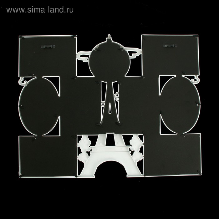 Фоторамка на 9 фото 10х10, 10х15 см Фоторамка на 9 фото 10х10, 10х15 см "Париж" белая 43х55х2,5 см