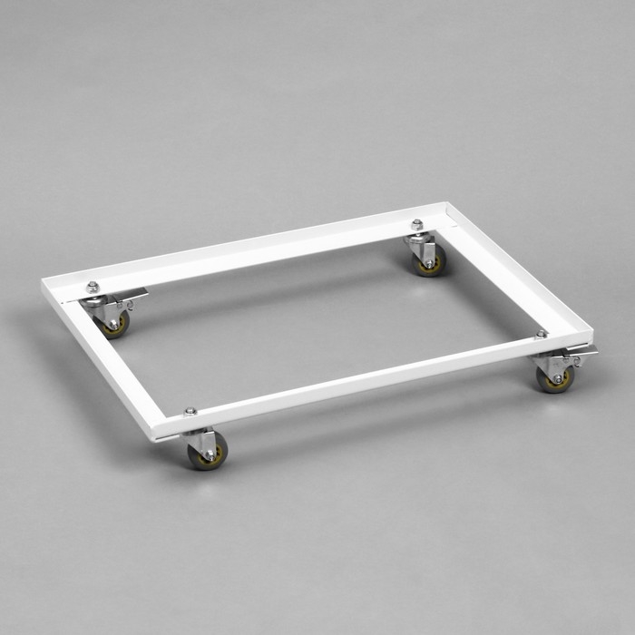 Корзина-накопитель складная, на колесах, 1 полка, 60&times;40&times;80 см, цвет белый