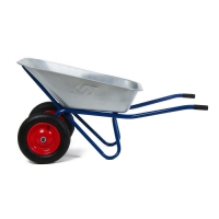 Тачка строительная, двухколёсная: груз/п 200 кг, объём 100 л, синие ручки Тачка строительная, двухколёсная: груз/п 200 кг, объём 100 л, синие ручки