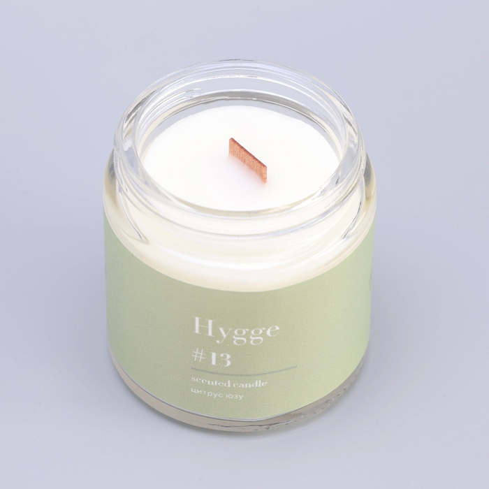 Свеча ароматическая Свеча ароматическая "Hygge" #13 Цитрус юзу, соевый воск, в банке, 90 г
