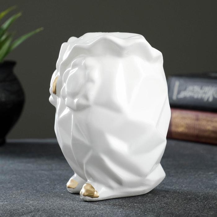 Копилка "Сова оригами" белая, 11х9,5х13,5см