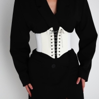 Ремень женский, ширина 12 см, на липучке, цвет белый Ремень женский, ширина 12 см, на липучке, цвет белый