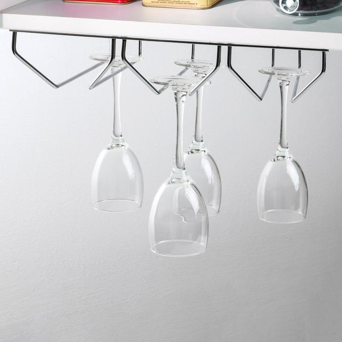 Сушилка для бокалов Доляна, 3 направляющих, 34×6,5×33 см, цвет хромированный Сушилка для бокалов Доляна, 3 направляющих, 34×6,5×33 см, цвет хромированный