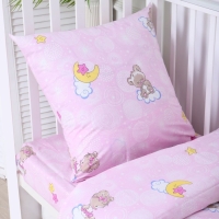 Постельное бельё BABY Мишка на облаках, цвет розовый, 112х147см,110х150см, 60х60см, бязь 142гр/м, 100% хлопок Постельное бельё BABY Мишка на облаках, цвет розовый, 112х147см,110х150см, 60х60см, бязь 142гр/м, 100% хлопок