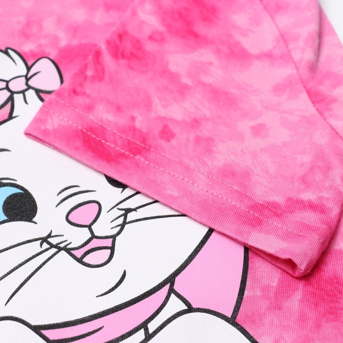 Футболка для девочки "Marie", Коты аристократы, &laquo;Тай-дай&raquo;, рост 86-92 см, цвет розовый