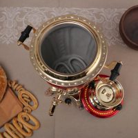 Самовар &laquo;Жостово на красном&raquo;, рюмка, 3 л, электрический