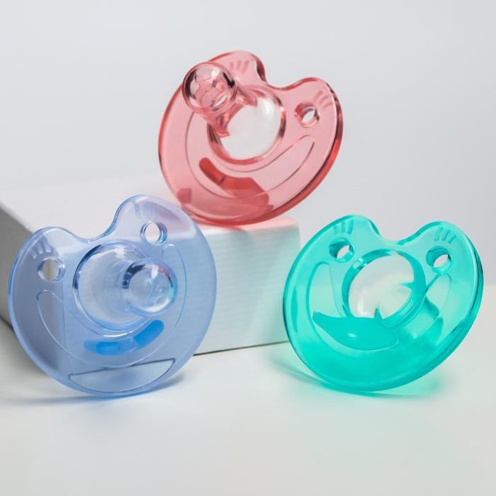 Соска - пустышка цельносиликоновая классическая &laquo;Улыбка&raquo;, от 0 мес., цвет МИКС