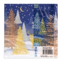 Новогодние салфетки бумажные Home Collection &laquo;Золотой олень в зимнем лесу&raquo;, 3 слоя, 33х33 см, 20 шт