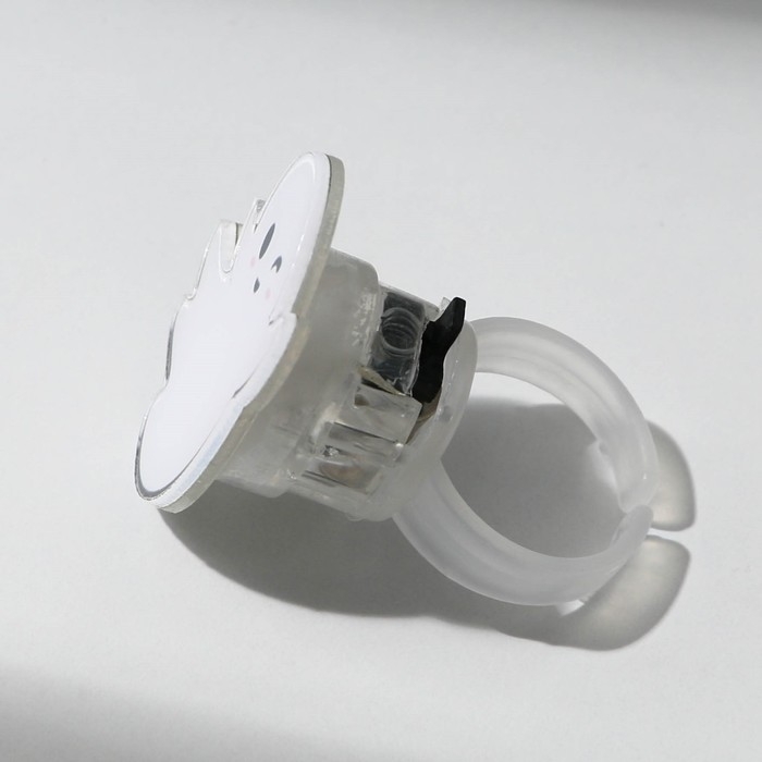 Кольцо детское с огоньком на Хэллоуин &laquo;Приведение&raquo;, безразмерное.