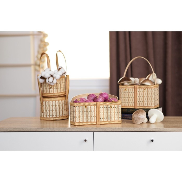 Корзина для хранения Доляна Nature, 24&times;13&times;11 см, бамбук