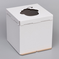 Коробка под торт с окном, "Пироженка", белая, 30 х 30 х 30 см Коробка под торт с окном, "Пироженка", белая, 30 х 30 х 30 см