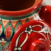 Сахарница Риштанская Керамика "Узоры", 500 мл, красная Сахарница Риштанская Керамика "Узоры", 500 мл, красная