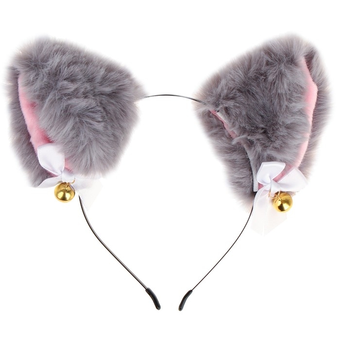 Карнавальный ободок &laquo;Ушки аниме&raquo;, цвет серый
