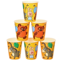 Набор одноразовой бумажной посуды, на 6 персон "С днем рождения!", Союзмультфильм