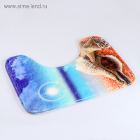 Коврики для ванной и туалета Доляна &laquo;Пляж с ракушками&raquo;, 2 шт: 40&times;50 см, 50&times;80 см