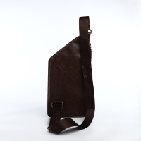 Сумка-слинг мужская из искусственной кожи, цвет тёмно-коричневый Сумка-слинг мужская из искусственной кожи, цвет тёмно-коричневый