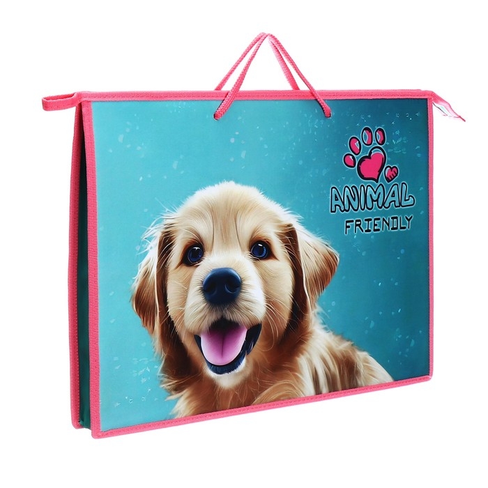 Папка для чертежей и рисунков А3, 470 х 345 мм, с ручками, пластик/текстиль, молния сверху, ПР 3 -20 Папка для чертежей и рисунков А3, 470 х 345 мм, с ручками, пластик/текстиль, молния сверху, ПР 3 -20 "Пушистый друг" 72693