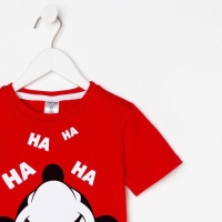 Футболка "Хаха" Микки Маус, рост 110-116, красный