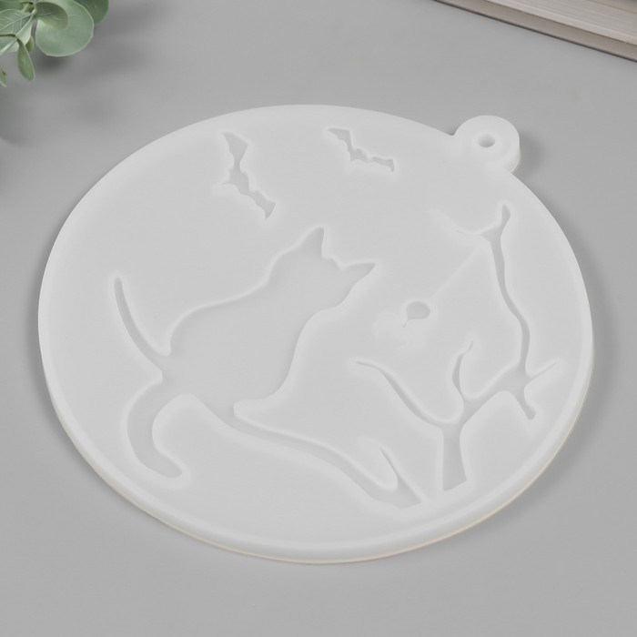 Молд силикон Молд силикон "Кошка на ветке с паучком" 18,2х17,8х0,8 см