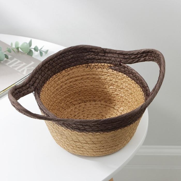 Корзина для хранения плетёная ручной работы Доляна «Гарден», с ручками, 20×16×12 см, цвет коричневый Корзина для хранения плетёная ручной работы Доляна «Гарден», с ручками, 20×16×12 см, цвет коричневый