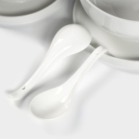 Набор фарфоровой посуды для рамена Доляна, 8 предметов: миска 1,6 л, тарелка 20&times;2,2 см, 2 ложки, 2 пары палочек, цвет белый