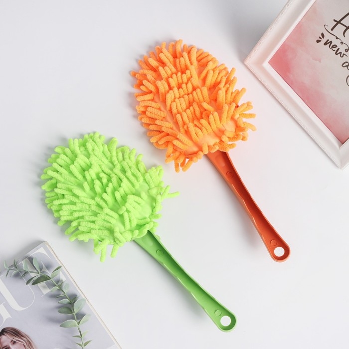 Щётка для уборки Доляна, насадка из микрофибры, 32&times;14 см, букли, цвет МИКС