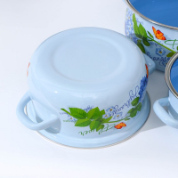 Набор эмалированных кастрюль &laquo;Гортензия&raquo;, 3 предмета: 2 л, 3 л, 4 л, индукция