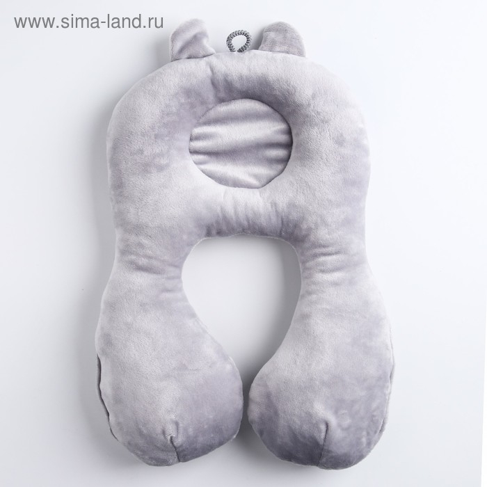 Подушка дорожная детская для путешествий &laquo;Котенок&raquo;, ортопедическая, цвет серый