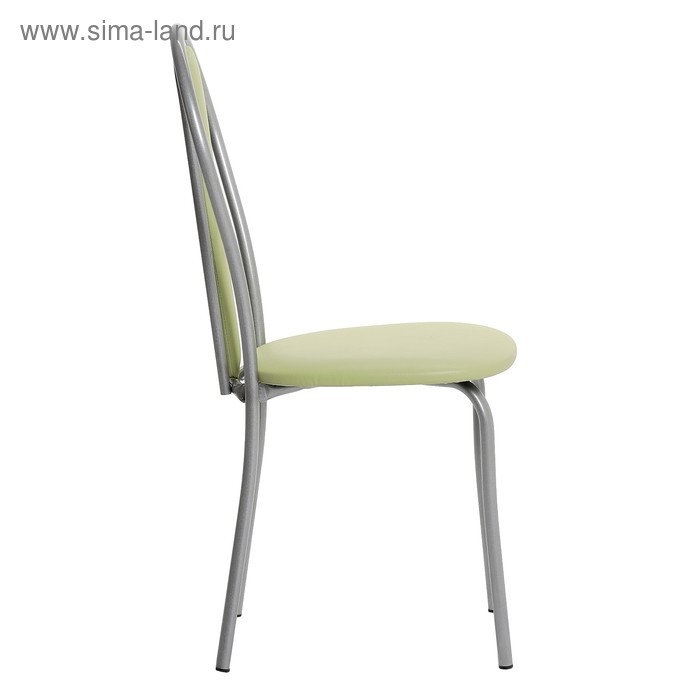 Стул "Венский Мягкий", Серебристый металлик/Оливковый